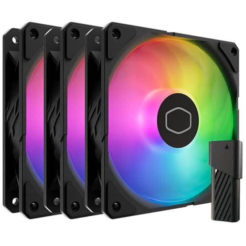 Cooler Master SickleFlow Edge 120 ARGB 3er-Pack – 3x120mm Lüfter (690–2500 U/min, PWM), hoher Luftstrom (70,7 CFM) & statischer Druck (3,61 mmH2O), ARGB Gen 2, LED-Controller, 32,8 dBA max. - Schwarz von Cooler Master