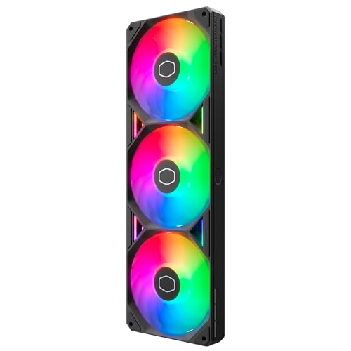 Cooler Master SickleFlow Edge 360 ​​ARGB – 360 mm Monorahmen mit 3 Lüftern (PWM), hoher Luftstrom (190 CFM) und statischer Druck (3,54 mmH2O), ARGB Gen 2-Beleuchtung, einfache Installation – Schwarz von Cooler Master