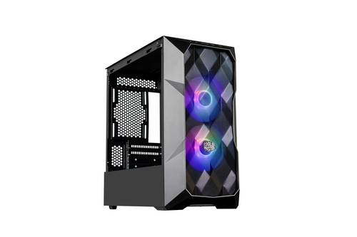 Cooler Master TD300 Mesh Midi-Tower PC-Gehäuse Schwarz 2 Vorinstallierte LED Lüfter, Seitenfenster von Cooler Master