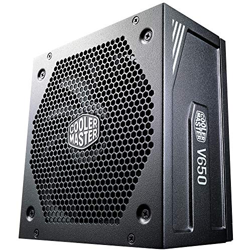 Cooler Master V650 Gold V2 PSU, UK-Stecker – 650 W, 80 Plus Gold, vollmodular, ATX-Netzteil, leiser 135 mm FDB-Lüfter, halblüfterloser Modus, 10 Jahre Garantie – Black Edition von Cooler Master