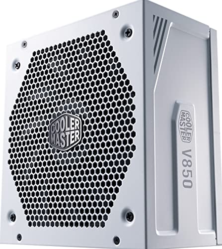 Cooler Master V850 Gold V2, PC-Netzteil (EU-Stecker), 850 Watt Netzteil, 80 Plus Gold, modulares ATX-Netzteil, 135mm FDB-Lüfter, Semi-Passive-Modus, 16AWG PCI-e-Kabel - Weiß von Cooler Master