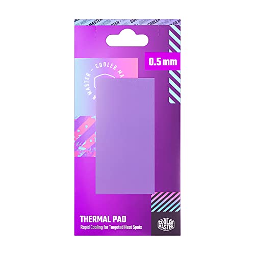 Cooler Master Wärmeleitpad - 13,3 W/mK Wärmeleitfähigkeit, doppelseitig klebendes Thermal Pad für verbesserte Kühlung von PC-Komponenten, elektrisch Nicht leitend - 95 x 45 x 0,5 mm von Cooler Master