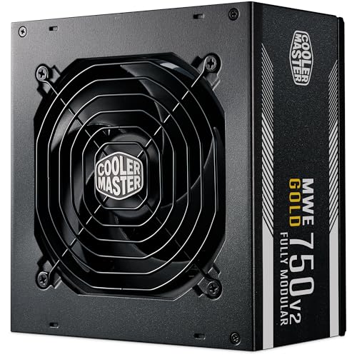 Cooler Master MWE Gold 750 V2 ATX 3.1 Vollmodulares Netzteil – ATX 3.1-Unterstützung, 80 Plus Gold, 750 Watt PC-Netzteil, PCIe 5.1-Verkabelung, 120 mm HDB-Lüfter, Hochtemperaturschwelle von Cooler Master