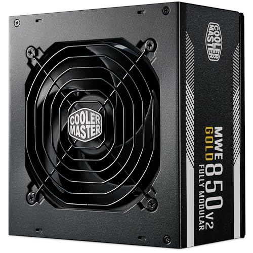 Cooler Master MWE Gold 850 V2 ATX 3.1 Vollmodulares Netzteil – ATX 3.1-Unterstützung, 80 Plus Gold, 850 Watt PC-Netzteil, PCIe 5.1-Verkabelung, 120 mm HDB-Lüfter, Hochtemperaturschwelle von Cooler Master