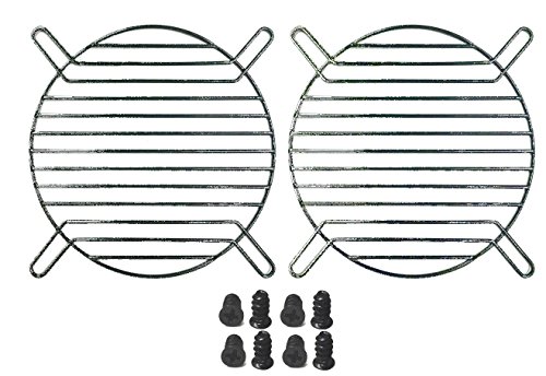 80 mm gerade Draht Finger Grill schwarz mit Schrauben (2 Stück) von Coolerguys