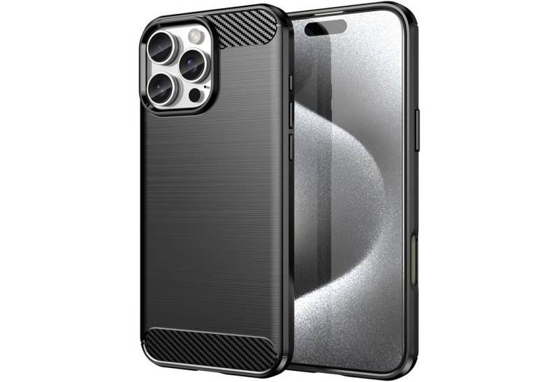 CoolGadget Handyhülle Carbon Handy Hülle für Apple iPhone 16 Pro Max 6,9 Zoll, robuste Telefonhülle Case Schutzhülle für iPhone 16 Pro Max Hülle von Coolgadget