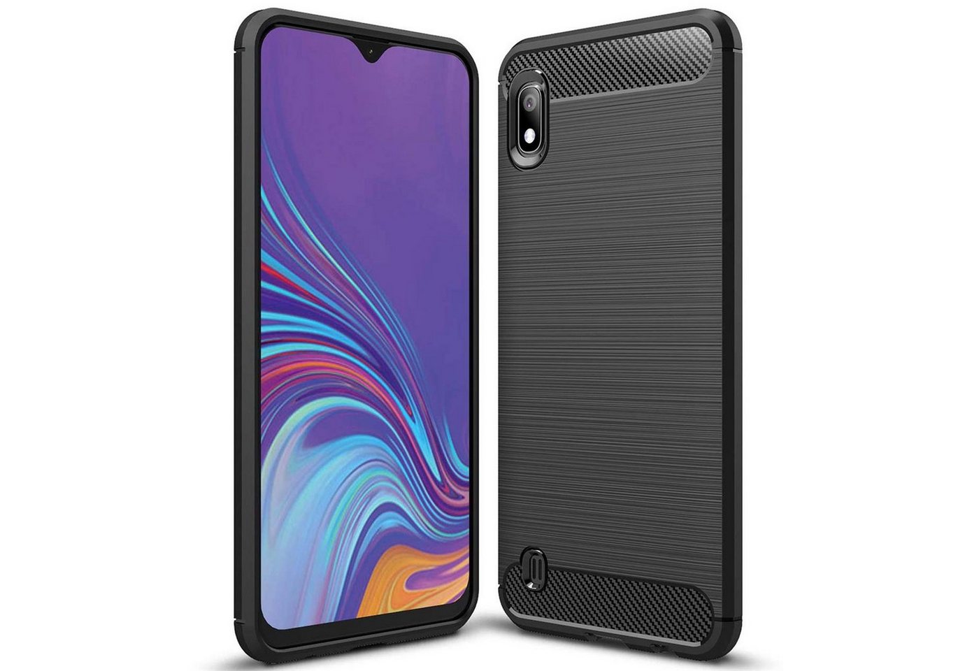 CoolGadget Handyhülle Carbon Handy Hülle für Samsung Galaxy A10 6,2 Zoll, robuste Telefonhülle Case Schutzhülle für Samsung A10 Hülle CoolGadget Handyhülle Carbon Handy Hülle für Samsung Galaxy A10 6,2 Zoll, robuste Telefonhülle Case Schutzhülle für Samsung A10 Hülle von Coolgadget