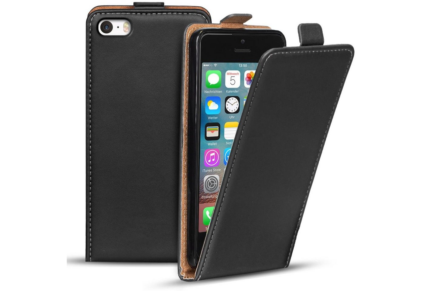CoolGadget Handyhülle Flip Case Handyhülle für Apple iPhone 5 / 5S / SE 4 Zoll, Hülle Klapphülle Schutzhülle für iPhone 5s, iPhone SE (1. Gen) Cover von Coolgadget