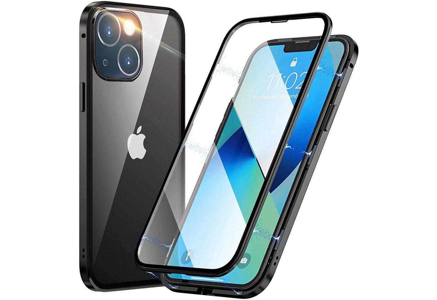 CoolGadget Handyhülle Metall Magnet Handy Case für Apple iPhone 13 6,1 Zoll, Hülle 360 Grad Schutz Cover Gehärtetes Glas für iPhone 13 CoolGadget Handyhülle Metall Magnet Handy Case für Apple iPhone 13 6,1 Zoll, Hülle 360 Grad Schutz Cover Gehärtetes Glas für iPhone 13 von Coolgadget