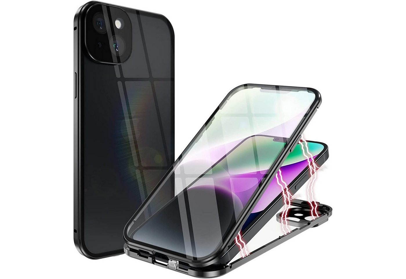 CoolGadget Handyhülle Metall Magnet Handy Case für Apple iPhone 14 Plus 6,7 Zoll, Hülle 360 Grad Schutz Cover Gehärtetes Glas für iPhone 14 Plus CoolGadget Handyhülle Metall Magnet Handy Case für Apple iPhone 14 Plus 6,7 Zoll, Hülle 360 Grad Schutz Cover Gehärtetes Glas für iPhone 14 Plus von Coolgadget