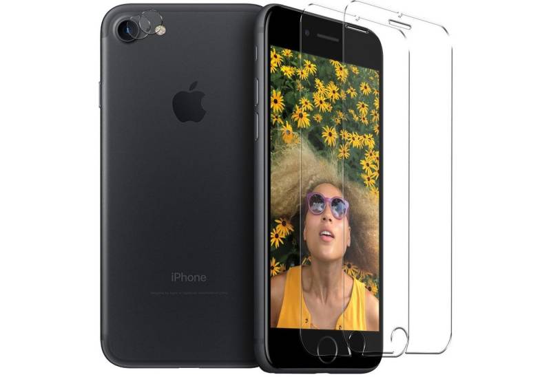 CoolGadget Schutzfolie Panzerfolie für iPhone SE 2. Generation, (Spar-Set 4in1, 2x Displayschutz, 2x Kameraschutz), Panzerglas Schutzfolie für Apple iPhone 7 / 8 / SE 2 Folie von Coolgadget
