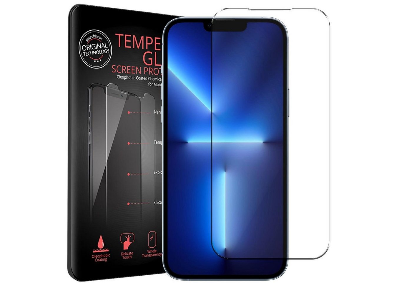CoolGadget Schutzfolie Panzerfolie für Apple iPhone 13 Pro Max, (9H Härtegrad, 2x Schutzglas, 1xReinigungset), Displayfolie Schutzfolie 2 Stück für iPhone 13 Pro Max Glas Folie von Coolgadget