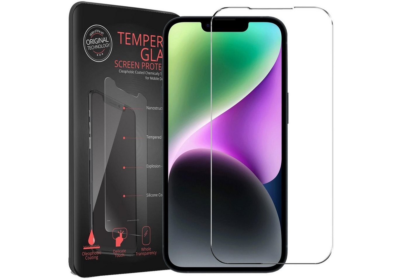 CoolGadget Schutzfolie Panzerfolie für Apple iPhone 14 Plus, (9H Härtegrad, 2x Schutzglas, 1xReinigungset), Displayfolie Panzer Schutzfolie 2 Stück für iPhone 14 Plus Glas Folie von Coolgadget