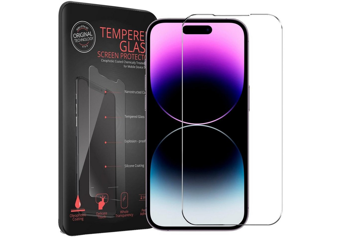 CoolGadget Schutzfolie Panzerfolie für Apple iPhone 14 Pro Max, (9H Härtegrad, 2x Schutzglas, 1xReinigungset), Displayfolie Schutzfolie 2 Stück für iPhone 14 Pro Max Glas Folie von Coolgadget