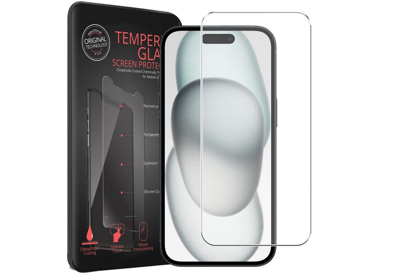 CoolGadget Schutzfolie Panzerfolie für Apple iPhone 15 Plus, (9H Härtegrad, 2x Schutzglas, 1xReinigungset), Displayfolie Panzer Schutzfolie 2 Stück für iPhone 15 Plus Glas Folie von Coolgadget