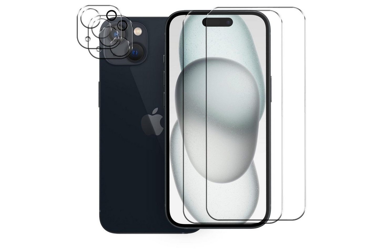 CoolGadget Schutzfolie Panzerfolie für Apple iPhone 16 Plus, (Spar-Set 4in1, 2x Displayschutz, 2x Kameraschutz), Panzerglas Schutzfolie für Apple iPhone 16 Plus von Coolgadget