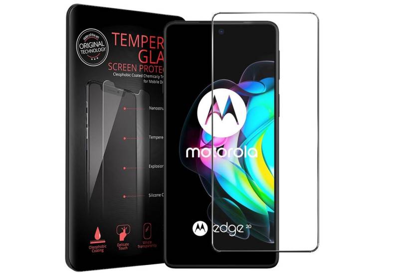 CoolGadget Schutzfolie Panzerfolie für Motorola Edge 20, (9H Härtegrad, 2x Schutzglas, 1xReinigungset), Displayfolie Panzer Schutzfolie 2 Stück für Motorola Edge 20 Glasfolie von Coolgadget
