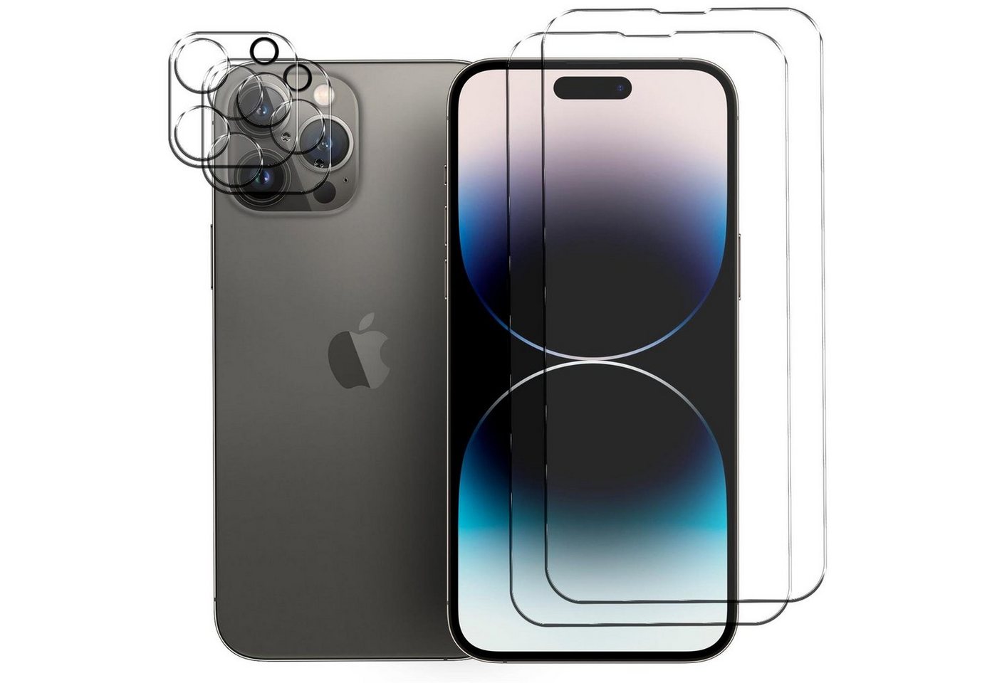 CoolGadget Schutzfolie Panzerfolie für iPhone 14 Pro Max, (Spar-Set 4in1, 2x Displayschutz, 2x Kameraschutz), Panzerglas Schutzfolie für Apple iPhone 14 Pro Max Folie von Coolgadget
