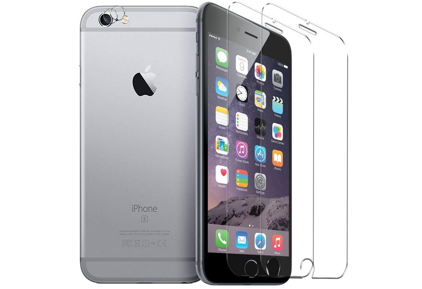 CoolGadget Schutzfolie Panzerfolie für iPhone 6 Plus / 6S Plus, (Spar-Set 4in1, 2x Displayschutz, 2x Kameraschutz), Panzerglas Schutzfolie für Apple iPhone 6 Plus / 6S Plus Folie von Coolgadget