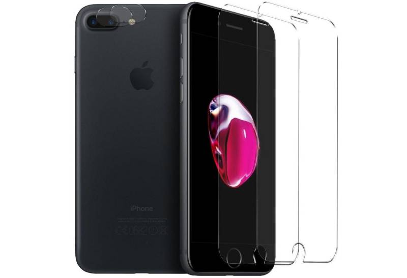 CoolGadget Schutzfolie Panzerfolie für iPhone 7 Plus / 8 Plus, (Spar-Set 4in1, 2x Displayschutz, 2x Kameraschutz), Panzerglas Schutzfolie für Apple iPhone 7 Plus / 8 Plus Folie von Coolgadget