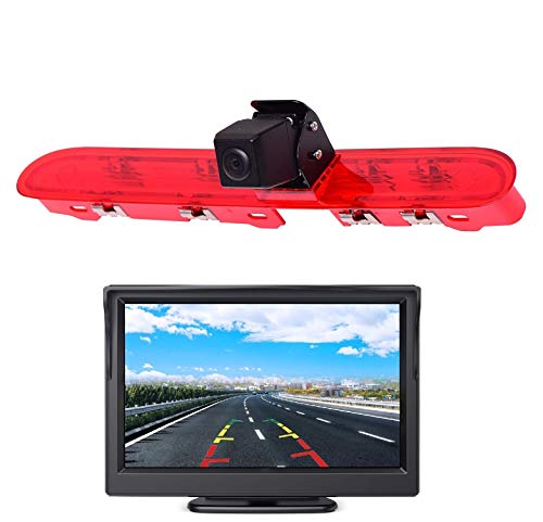 3RD Bremslicht Rückfahrkamera Rückfahrkamera mit 4,3 Zoll LCD-Monitor-Kits für Peugeot Expert 3, Traveller, Citroen Space Tourer, Jumpy3 Toyota ProAce Verso und ProAce2 2016-2019 von CoolinDT