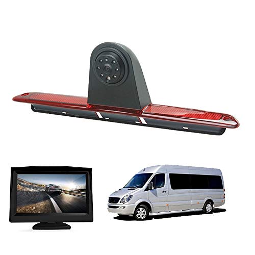 CoolinDT Dritte Dachmontage-Bremsleuchte, Bremsleuchte, Rückfahrkamera mit 4,3-Zoll-Monitor zur Armaturenbrettmontage für Van, Mercedes Sprinter 1500 2500 W906/VW Crafter Transporter von Coollin-Direct