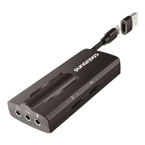 Coolsound Externe Soundkarte 7.1 USB-C - Adapter auf USB-A - Mikrofon-Eingang, Kopfhörer 3,5 mm, 3 Pin, Kopfhörer + M von Coolsound