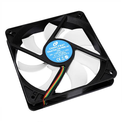 Cooltek Silent Fan 120 PWM PC-Gehäuse-Lüfter Schwarz, Weiß (B x H x T) 120 x 120 x 25mm von Cooltek