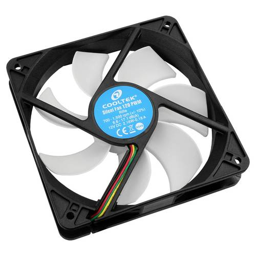 Cooltek Silent Fan 120 PWM PC-Gehäuse-Lüfter Schwarz, Weiß (B x H x T) 120 x 25 x 120mm von Cooltek