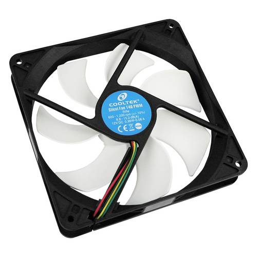 Cooltek Silent Fan 140 PWM PC-Gehäuse-Lüfter Schwarz, Weiß (B x H x T) 140 x 25 x 140mm von Cooltek