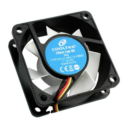 Cooltek Silent Fan 60 PC-Gehäuse-Lüfter Schwarz, Weiß (B x H x T) 60 x 25 x 60mm von Cooltek