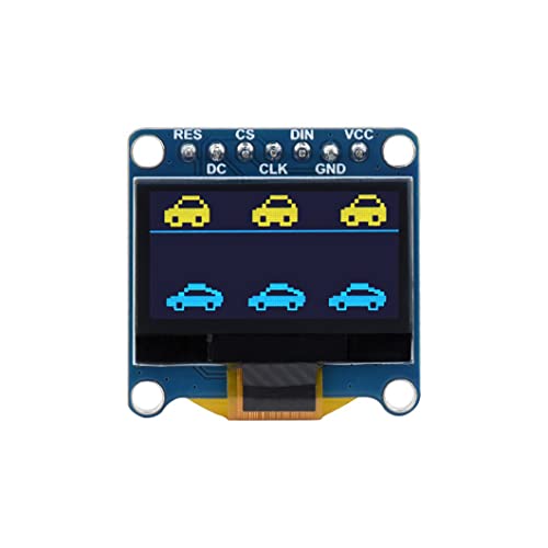 0.96 Inch OLED Display Module for Raspberry Pi 4B+ 4B 3B+ 3B 2B+ Zero W WH 2W Ardui STM32 28×64 SPI / I2C Communication (Yellow Blue) von Coolwell