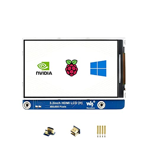 3.2inch HDMI IPS LCD Display (H) Compatible Raspberry Pi/Jetson Nano/PC, 480×800, No Touch Screen, Adjustable Brightness von Coolwell