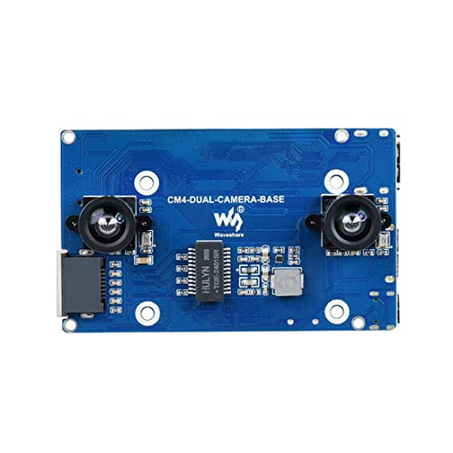 Binocular Camera Base Board Designed for Raspberry Pi Compute Module 4(CM4) Lite/eMMC Variants,ETH, HDMI, Micro SD, USB Includes von Coolwell