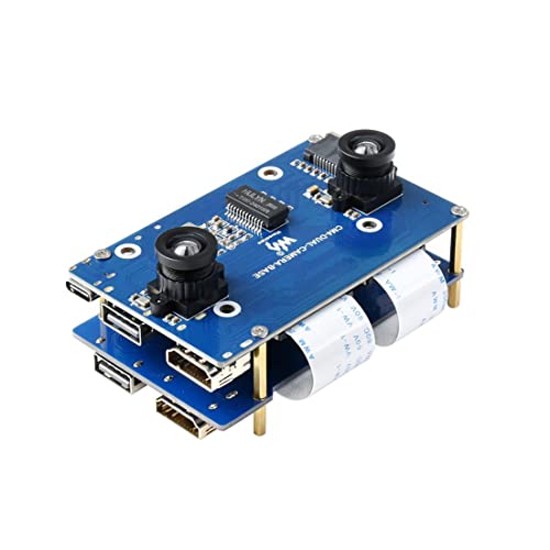 Binocular Camera Base Board Designed for Raspberry Pi Compute Module 4(CM4) Lite/eMMC Variants,with Interface Expander Board & FFC Cable von Coolwell