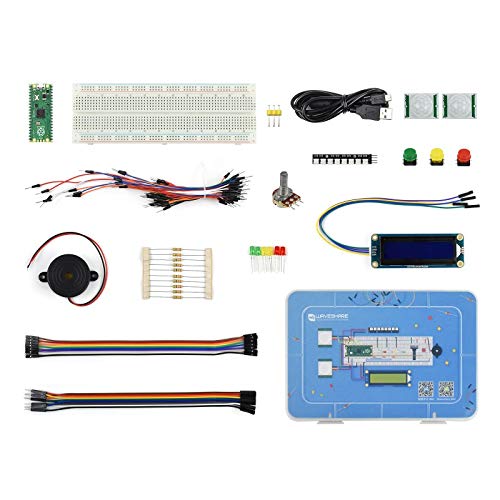 Coolwell Raspberry Pi Pico Basic Kit Pack, MicroPython Programming Learning Kit with The Pico+ Breadboard +LCD1602 RGB Module + PIR Sensor+RGB LED,etc von Coolwell