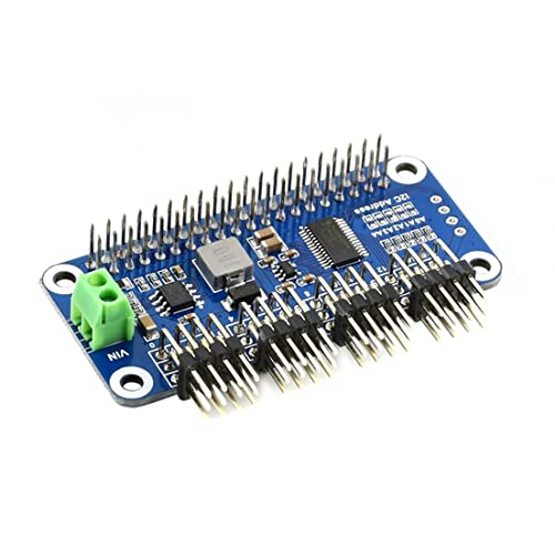 Coolwell Servo-Treiber HAT für Raspberry Pi 4B+ 4B 3B+ 3B 2B+ Zero W WH Jetson Nano 16-Kanal, 12-Bit, I2C-Schnittstelle, rechtwinkliger Pinheader von Coolwell