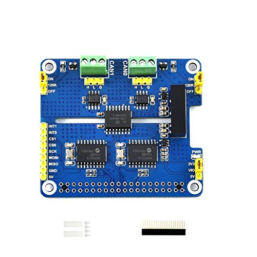 Coolwell Waveshare 2-Channel Isolated CAN Bus Expansion HAT for Raspberry Pi Series Boards MCP2515 + SN65HVD230 Dual Chips Solution Multi Allows 2-CH CAN Communication 1 von Coolwell