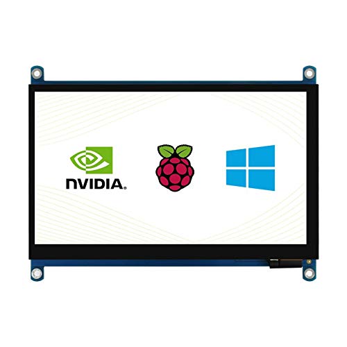 Coolwell Waveshare 7inch QLED Quantum Dot Display for Raspberry Pi/Jetson Nano, IPS Screen,Capacitive Touch, 1024×600, G+G Toughened Glass Panel von Coolwell