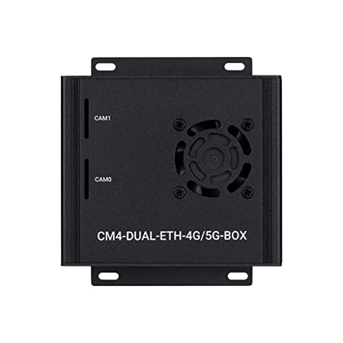 Dual Gigabit Ethernet 5G/4G Mini-Computer Based Raspberry Pi Compute Module 4 (CM4 NOT Included), Cooling Fan Inside, Metal Case Cover von Coolwell