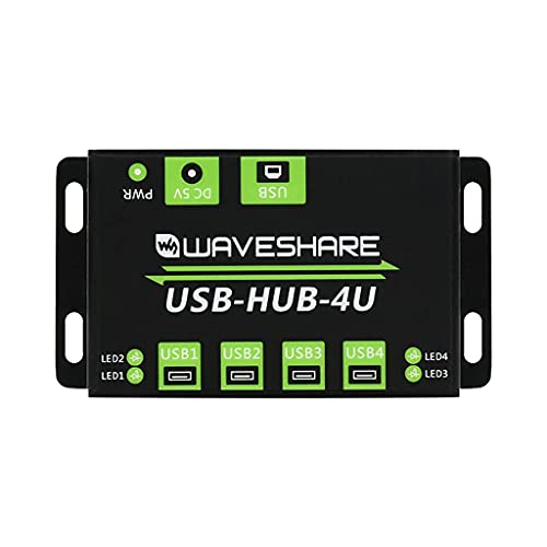 Industrial Grade USB HUB, with Metal Case, Extending 4X USB 2.0 Ports, ESD Protection, Support Multiple OS, Plug & Play von Coolwell