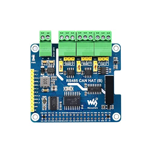 Isolated RS485 CAN HAT (B) for Raspberry Pi Series, SPI Communication, 2-Ch RS485 and 1-Ch CAN, Converts SPI to CAN/RS485 von Coolwell