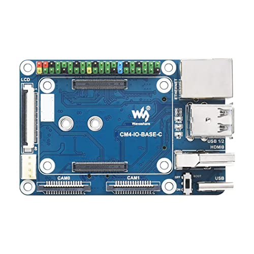 Mini Base Board (C) for Raspberry Pi Compute Module 4 (CM4), 40PIN LCD Connector, Gigabit Ethernet RJ45 Interface von Coolwell