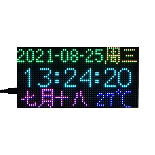 RGB Full-Color Multi-Features Digital Clock for Raspberry Pi Pico Series, 64×32 RGB Matrix, Open Source, Programable, Expansion Support von Coolwell