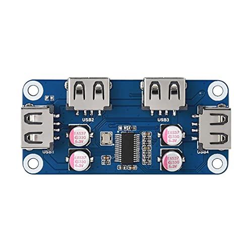 USB HUB HAT (B) for Raspberry Pi Series with 4X USB 2.0 Ports Compatible with USB 2.0/1.1, Plug-and-Play von Coolwell