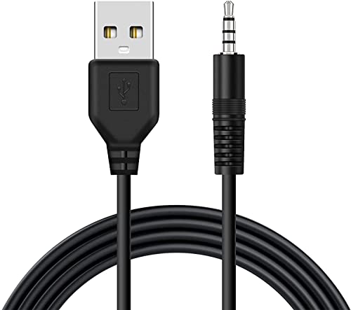 Coomoors 3,5-mm-Aux-Audio-Klinkenkabel Typ A Adapter auf 3,5-mm-Kopfhörer-Stereokabel Audiostecker auf USB 2.0-Ladekabel Funktioniert mit MP3/MP4-Player-Auto-Videorecorder-Taschenlautsprechern von Coomoors