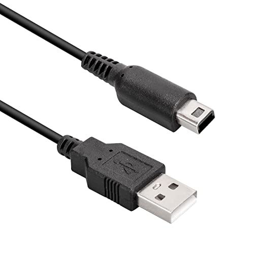 Coomoors USB Ladekabel/Kabel, Power Ladekabel für DSi, DSi XL, 3DS, 3DS XL, Schwarz Ladegerät, 1.2m (3.9ft) USB Ladegerät Netzkabel von Coomoors