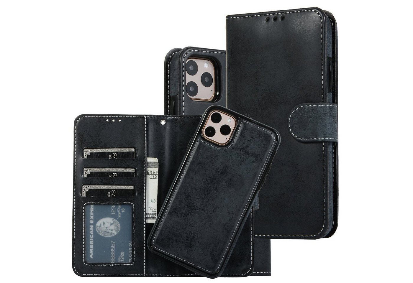 Coonoor Handyhülle iPhone15 Pro Max Hülle Leder Case RFID Schutzhülle Etui Klapphülle von Coonoor