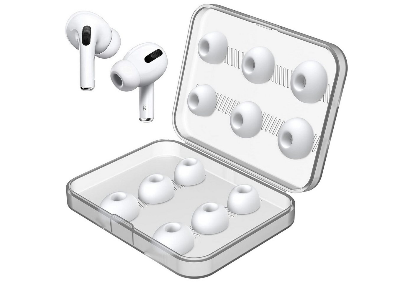 Coonoor Kopfhörer-Schutzhülle 12 Stück Ersatz-Ohrstöpsel für AirPods Pro/AirPods Pro 2, mit Geräuschreduzierungsloch, mit tragbarer Aufbewahrungsbox von Coonoor