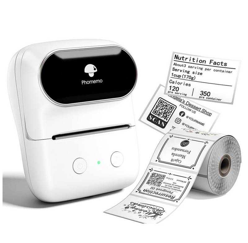 Coonoor Mini Thermodrucker Bluetooth Tragbarer Labeldrucker 11.4x8.7x5.9cm Etikettendrucker von Coonoor